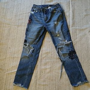 Embroidered HighRise Abercrombie & Fitch rip jeans